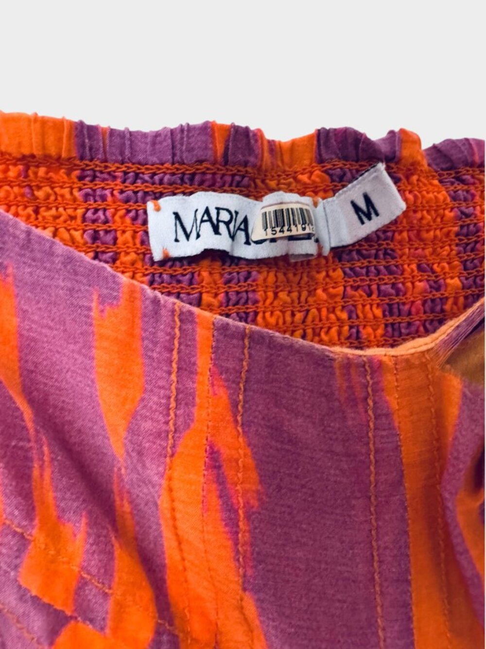 Maria Cher Targatal Midi Dress Square Neck Side Zipper, Orange Lilac - Picture 10 of 12